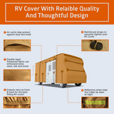 Lanceton Ft Class C RV, 300D/160g Solution-Dyed Oxford Roof (Waterproof 2000mm, UV 50+), 6-Zipper Access System, Includes 4 Tire Covers, Jack Cover & 4 Gutter Guards