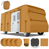 Lanceton Ft Class C RV, 300D/160g Solution-Dyed Oxford Roof (Waterproof 2000mm, UV 50+), 6-Zipper Access System, Includes 4 Tire Covers, Jack Cover & 4 Gutter Guards