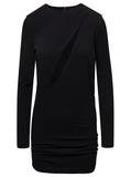Versace Women Black Fitted Minidress With Cut-Out Detail In Viscose Woman