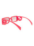 Gucci Women 'Gg1325s' Red Rectangular Sunglasses With Interlocking Gg Cut-Out In Shiny Acetate Woman