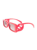 Gucci Women 'Gg1325s' Red Rectangular Sunglasses With Interlocking Gg Cut-Out In Shiny Acetate Woman