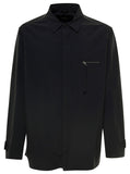 Fendi Men Blue Jacket With Patch Zipped Pocket And Logo In Nylon Man