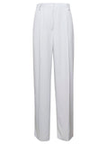 Dries Van Noten Women White Pants With Pressed Crease In Acetate Woman