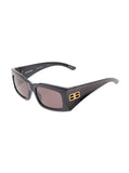 Balenciaga Women Black Sunglasses With Maxi Frame And Gold-Tone Hardware In Acetate Woman