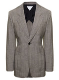 Bottega Veneta Women Grey Single-Breasted Slim-Fitted Jacket With Single Button In Viscose Blend Woman