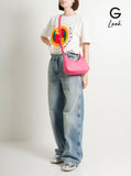 Gucci Women Small Pink Aphrodite Shoulder Bag In Leather Woman