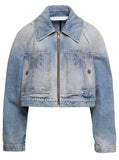 Palm Angels Women Paris Lw Cropped Denim Jacket