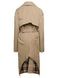 Balenciaga Women Beige Deconstructed Trench Coat With Matching Belt In Cotton Twill Woman