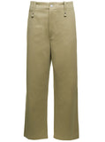 Burberry Men Beige Wide-Leg Pants In Cotton Man