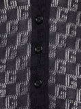Gucci Women Black Polo Shirt With Button Closure And Gg Motif In Cotton And Silk Blend Woman
