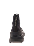 Alexander Mcqueen Women 'Tread Slick' Black High Top Sneakers With Oversized Platform In Cotton Woman
