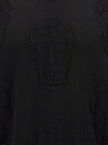 Alexander Mcqueen Men Black Sweater With Tonal Skull Embellishment In Cotton Man