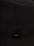 Saint Laurent Women Black Fedora Hat With Engraved Logo In Felt Woman