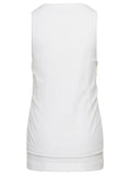 Bottega Veneta Women White Ribbed Tank Top With Embroidered Crystal Embellishment In Jersey Woman