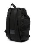 Saint Laurent Men Black Backpack With Tonal Logo Lettering Embroidery In Recycled Nylon Man