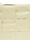 Bottega Veneta Men 'Candy Cassette' White Mini Shoulder Bag Intreccio Design In Leather Man