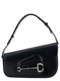 Gucci Women 'Gucci Horsebit 1955 Small' Black Shoulder Bag With Horsebit Detail In Leather Woman