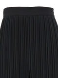 Lanvin Women Black Pleated Pants With Invisible Zip In Crêpe De Chine Woman