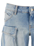The Attico Women 'Essie' Light Blue Fitted Jeans With Cargo Pockets In Denim Woman