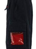 44 Label Group Men Black Cargo Bermuda Shorts With Logo Embroidery In Cotton Man