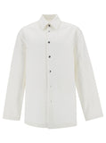 Jil Sander Men White Shirt With Embossed Logo In Denim Man