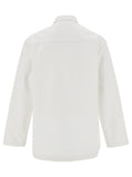 Jil Sander Men White Shirt With Embossed Logo In Denim Man