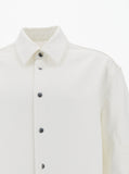 Jil Sander Men White Shirt With Embossed Logo In Denim Man