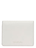 Acne Studios Men White Card-Holder With Embossed Logo In Hammered Leather Man