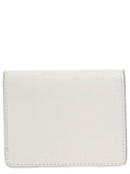 Acne Studios Men White Card-Holder With Embossed Logo In Hammered Leather Man