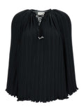 Lanvin Women Long Sleeve Pleated Blouse Open Neck