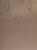 Fendi Men Beige Tote Bag With Embossed Logo In Leather Man