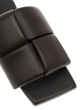 Bottega Veneta Women Black Flat Mules With Padded Intreccio Band In Leather Woman