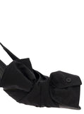 Balenciaga Women Black Slingback Pumps With Knot Detail In Leather And Cotton Woman