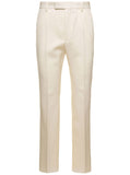 Gucci Men White Straight-Leg Pants With Gucci Cities Patch In Wool Man