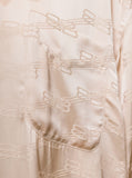 Balenciaga Women Beige Shirt With Logo Pattern In Viscose Woman