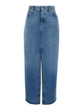 Gucci Women Light Blue Denim Midi Skirt With Horsebit In Cotton Woman