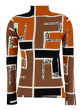 Fendi Women Orange Polo Neck Sweater In Viscose Blend Woman