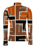 Fendi Women Orange Polo Neck Sweater In Viscose Blend Woman