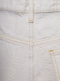 Maison Margiela Women White 5-Pocket Style Straight Jeans With Contrasting Stitching In Cotton Denim Woman