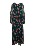 Rotate Women Maxi Multicolor Dress With All-Over Roses Print In Chiffon Woman