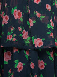 Rotate Women Maxi Multicolor Dress With All-Over Roses Print In Chiffon Woman