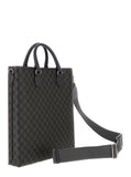Gucci Men 'Ophidia Gg Media' Black And Grey Tote Bag In Gg Supreme Canvas Man