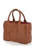 Bottega Veneta Women 'Arco Tote Mini' Brown Handbag With Intreccio Motif In Leather Woman