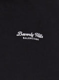 Balenciaga Women 'Beverly Hills' Oversized Black Hoodie With Logo Print In Cotton Woman