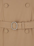 Jil Sander Men Beige Double Breasted Trench With Belt In Wool Man