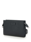 Gucci Men Super Mini Crossbody Bag With Logo Patch In Leather Man