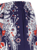 Gucci Men Blue Shorts With Gucci Bandana Print In Cotton Man