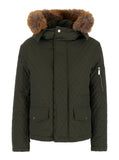 Burberry Women Green Quilted Jacket With Ekd Logo Detail In Cotton Blend Woman