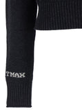 Sportmax Women 'Agadir' Black Crewneck Sweater With Logo Lettering On The Sleeve In Wool And Cashmere Woman