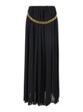 Balenciaga Women Black Long Pleaded Skirt With Belt In Tech Fabric Woman